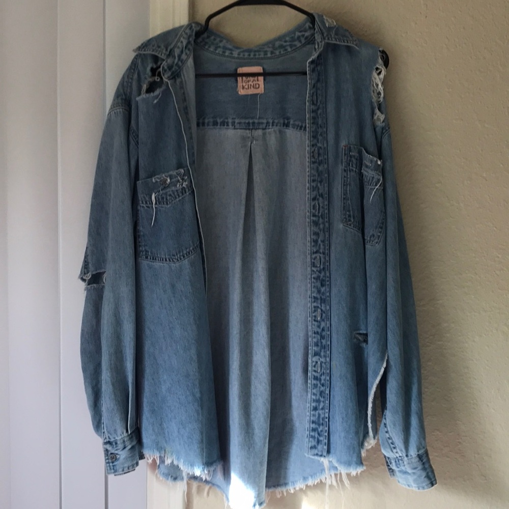 Lf ripped jean shirt NWOT